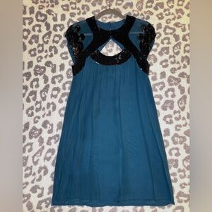 French Connection teal sequins